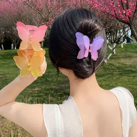Süßer Doppelschicht Schmetterling Haarklammer Matte Farbverlauf Haarklammer Süße Haarschleife Haarschmuck Für Damen Mädchen