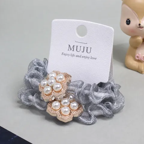 Leichter Luxus Perle Blume Haargummi Netz Kleine Darm Haarring Koreanische Version Kopfbedeckung Mode Haarschmuck