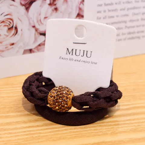 Leichter Luxus Koreanischer Stil Strass Geflochtene Haargummis Elastische Haar-Seile Für Frauen Tägliche Casual Haar-Accessoires