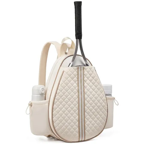 Waterproof Tennis Badminton Backpack Quilted Sports Racket Bag Multipurpose Travel Laptop Daypack For Women Men