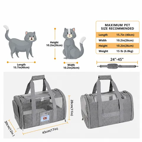 Portable Foldable Pet Carrier Bag Breathable Oxford Cloth Cat Backpack Travel Dog Bag