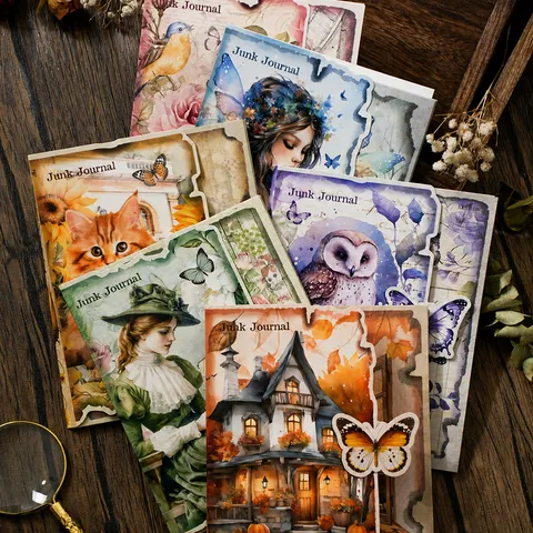 Vintage Scrapbooking Material Paper Set Retro Journal Decorative Stationery Art Craft Paper For DIY Diary Planner