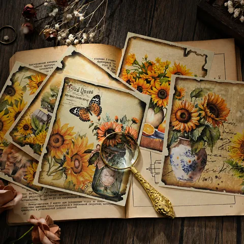 Vintage Scrapbooking Material Paper Set Retro Journal Decorative Stationery Art Craft Paper For DIY Diary Planner