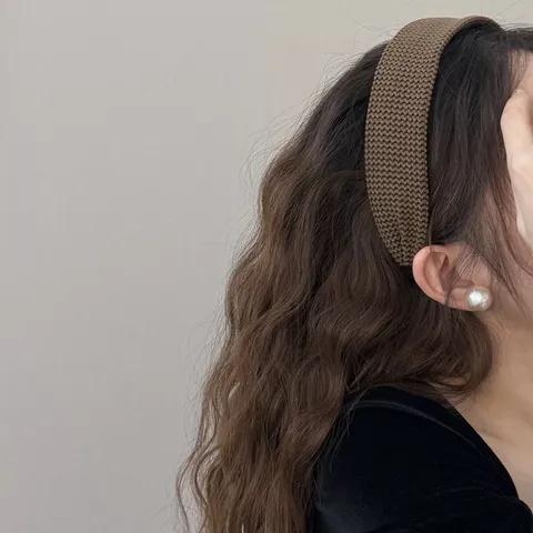 Breiter Strickwolle Haarreif Einflarbig Haarreif Anti-Rutsch Haarschmuck Mode Haarband Kopfbedeckung Für Damen Täglich