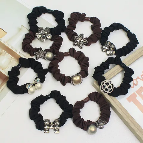 Kristall Strass Haargummi Luxus Stern Blumen Haarseil Hoher Pferdeschwanz Elastisches Haarband Für Damen Zubehör