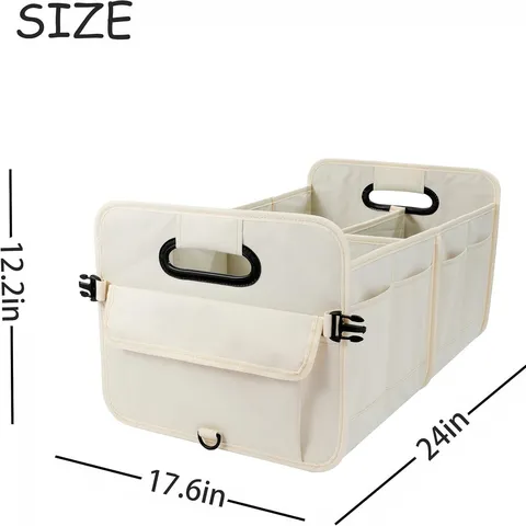 Car Trunk Organizer Foldable Multi Compartment Large Capacity Storage Box Oxford Cloth Car Interior Storage Container