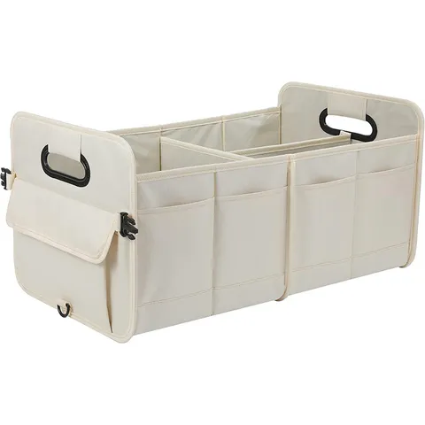 Car Trunk Organizer Foldable Multi Compartment Large Capacity Storage Box Oxford Cloth Car Interior Storage Container