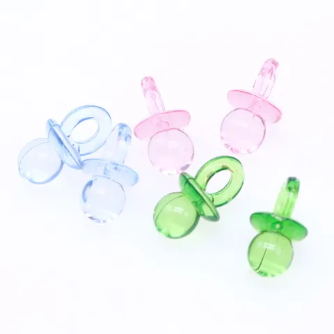 Baby Shower Acryl Schnuller Charms Transparent Mini Dummy Anhänger Für Party Dekoration DIY Handwerk Zubehör