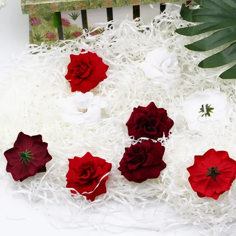 Artificial Velvet Rose Flower Heads Fake Flowers For DIY Craft Wedding Party Home Decoration Apparel Corsage Accessories