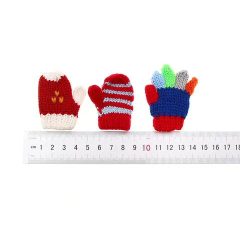 Dollhouse Miniature Knit Gloves Cute Tiny Winter Gloves Model Doll House Accessories Home Decor