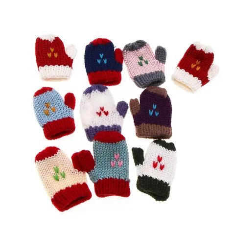 Dollhouse Miniature Knit Gloves Cute Tiny Winter Gloves Model Doll House Accessories Home Decor
