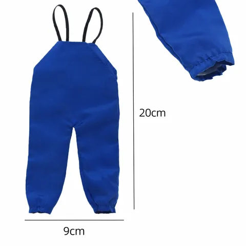 Dollhouse Miniature Overalls Rain Pants BJD Doll Clothes Outdoor Camping Fishing Scene Decoration Accessories Fabric