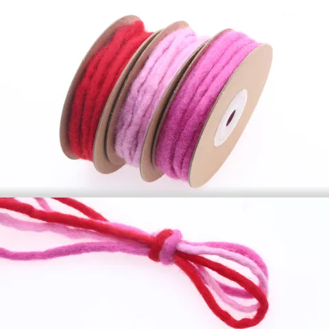Handmade Natural Wool Felt Rope DIY Craft Cord Christmas Tree Garland Wreath Decorative Material Soft Textile Trim