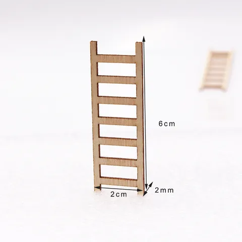 Miniature Wooden Ladder Dollhouse Furniture Miniature Garden Landscape Ornament DIY Craft Photography Prop