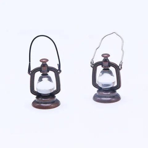 Lampe à Huile Miniature en Métal et Verre Vintage Rétro Petite Lanterne Décoration de Fête de Noël Ornement de Bureau