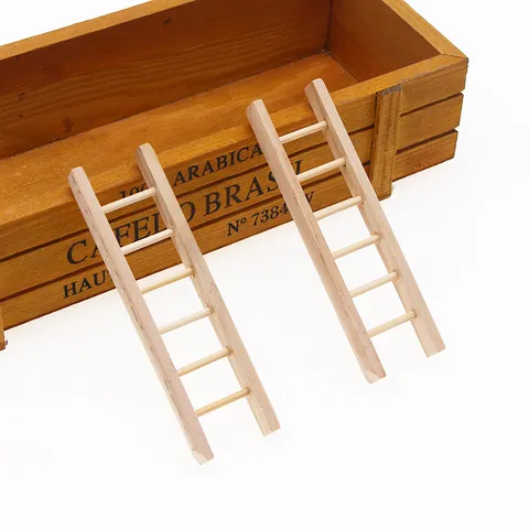 1:12 Maison de Poupée Échelle en Bois Miniature Accessoire de Photographie Micro Paysage Décor de Scène