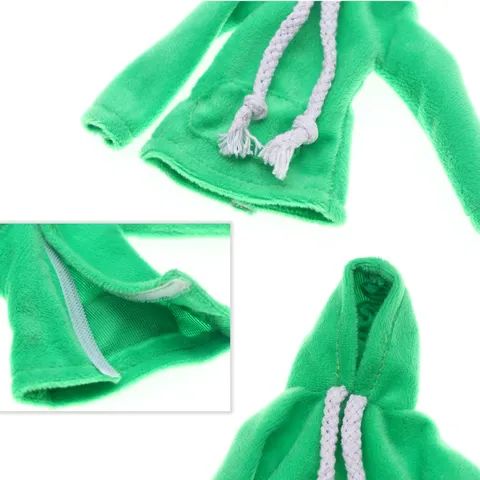 Christmas Elf Doll Hoodie Clothes Cute Plush Hooded Sweatshirt Doll Outfit Accessories Festive Kids Toy Gift