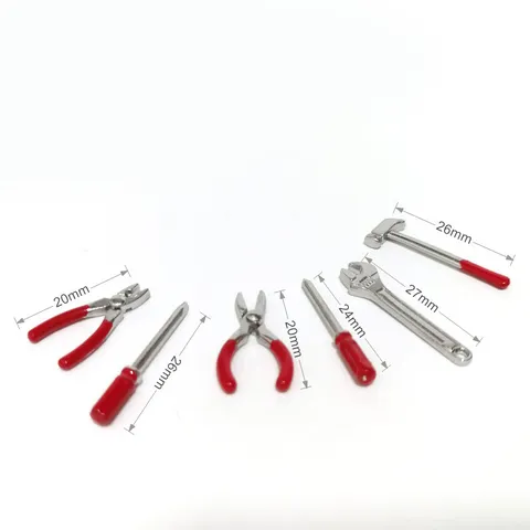 Miniature Alloy Tool Set For Dollhouse Simulation Hand Tools Hammer Pliers Wrench Doll House Decoration Photography Prop