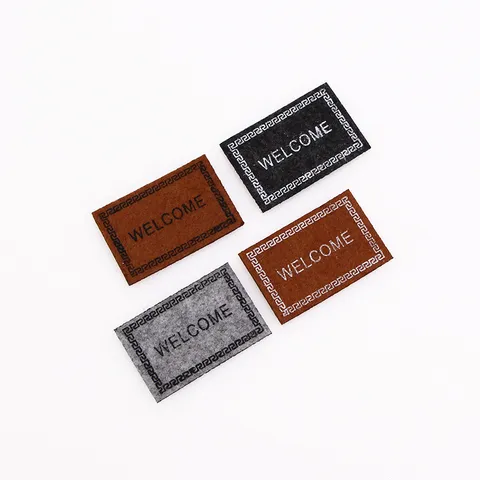Dollhouse Miniature Non-Woven Welcome Rug Micro Landscape Carpets Photography Props