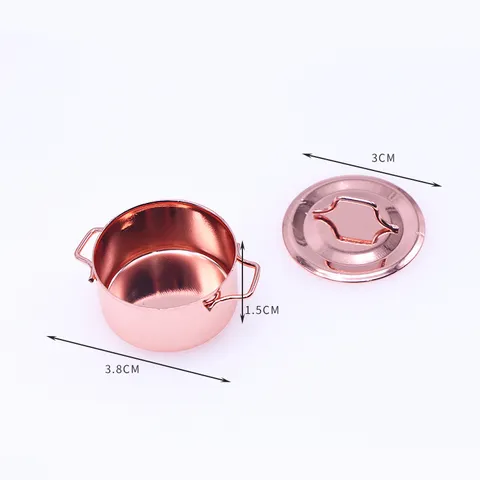 Dollhouse Miniature Kitchen Soup Pot Model Accessory Metal Flat Bottom Milk Pan Doll House Decor Play Kitchen Toys