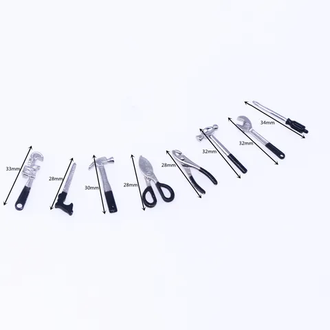 Dollhouse Miniature Alloy Tool Set Micro Repair Tools Model Doll House Accessories Simulation Hardware Toys