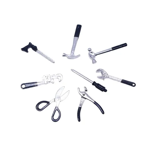 Dollhouse Miniature Alloy Tool Set Micro Repair Tools Model Doll House Accessories Simulation Hardware Toys