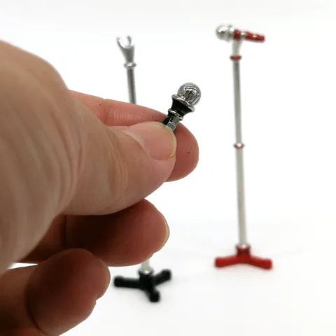Giocattolo Microfono in Miniatura per Casa delle Bambole Modello di Microfoni in Lega Accessori per Fotografia