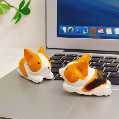 Χειροποίητο Ξύλινο Σκαλιστό Figurine Γάτας και Σκύλου Χαριτωμένο Ζώο Στολίδι Γραφείου Cartoon Ξύλινη Χειροτεχνία Διακόσμηση Σπιτιού
