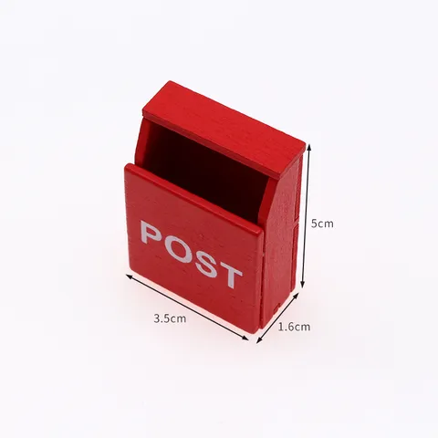 Miniature Wooden Mailbox Scale Dollhouse Miniature Decor Retro Postal Box Miniature Doll House Accessories