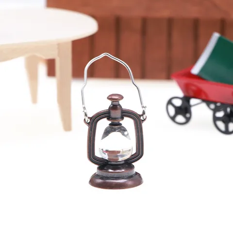 Lampe à Huile Miniature en Métal et Verre Vintage Rétro Petite Lanterne Décoration de Fête de Noël Ornement de Bureau