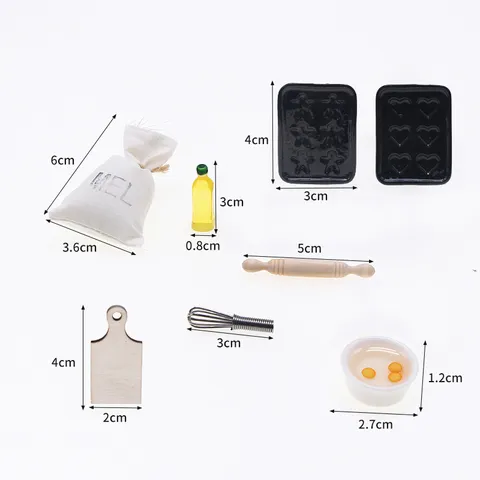 Dollhouse Miniature Kitchen Baking Tools Set Simulation Food Play Scene Model Pocket Kitchen Toy Accessories