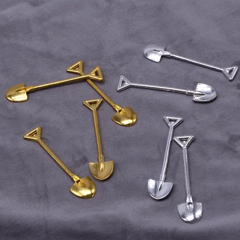 Mini Metaal Schep Model Miniatuur Legering Gereedschap RC Crawler Decoratie DIY Sieraden Accessoires Tuingereedschap Goud Zilver