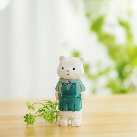 Ξύλινα Στολίδια Ζώων DIY Δημιουργικό Χαριτωμένο Κουνέλι Αρκούδα Φιγούρες Διακόσμηση Γραφείου Σαλόνι Παιδικό Δωμάτιο Ξύλινα Τέχνη Δώρο