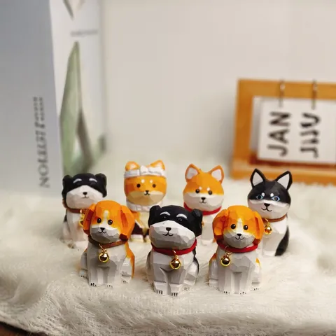 Handgemachte Hölzerne Cartoon Hund Figur Desktop Auto Ornament Süße Tier Holzschnitzerei Handwerk Heimdekoration Geschenk