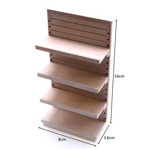 Dollhouse Miniature Wooden Display Shelf Unfinished Shelves Micro Scene Mini Furniture Model Doll House Accessories