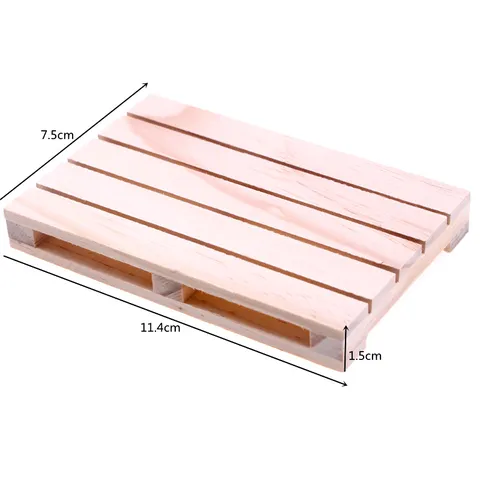 Mini Rectangular Wooden Tray Small Hollow Wood Cup Coaster Heat Insulation Pad