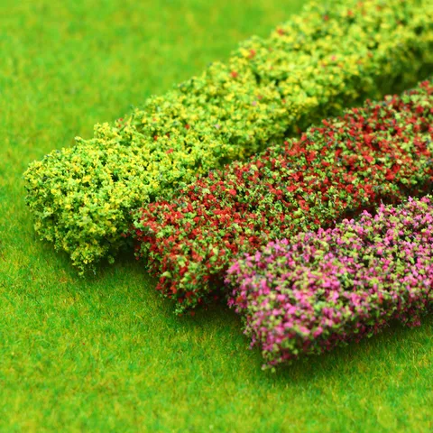 Tira de Arbustos en Miniatura Simulación Macizo de Flores Jardinería Micropaisaje Casa de Muñecas Decoración de Jardín de Hadas Modelo de Planta de Plástico