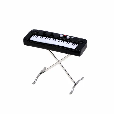 Dollhouse Miniature Alloy Electronic Piano Simulation Instrument Model Micro Landscape Scene Collocation Props