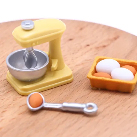 Miniatura Dollhouse Stand Mixer Micro Food Play Kitchen Appliance Model OB11 Doll Accessories Plastic Toy