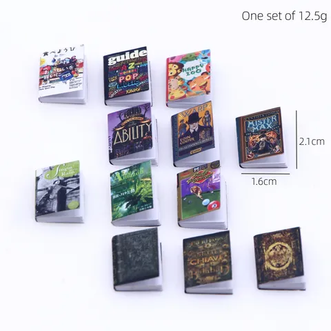 Dollhouse Miniature Magazine Books Study Scene Ornaments Page Turning Books Set