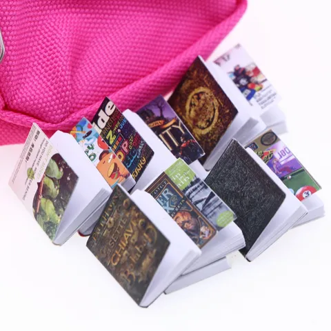 Dollhouse Miniature Magazine Books Study Scene Ornaments Page Turning Books Set