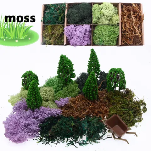 Preserved Moss Micro Landscape Landscaping Material Artificial Green Plant DIY Background Wall Home Decor