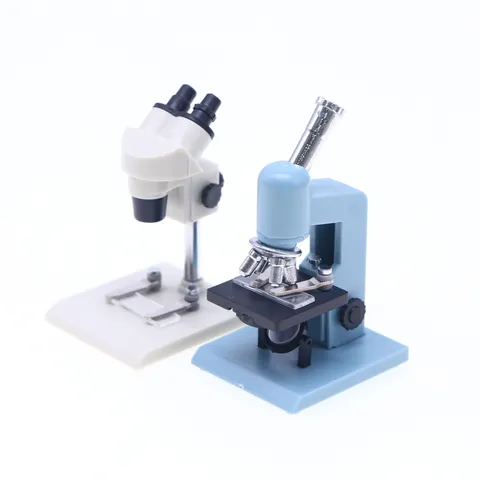 Miniature Simulation Microscope Plastic Dollhouse Science Experiment Scene Prop Model Micro Landscape Toy