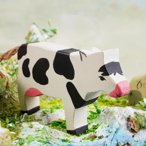 Niños Juguete de Madera Animal DIY Adorno de Escritorio Lindo Hecho a Mano Madera Tallada Estatuilla Hogar Oficina Decoración