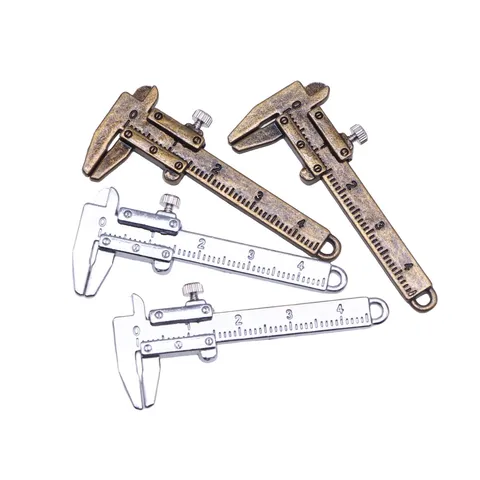 Poppenhuis Miniatuur Metalen Schuifmaat Klein Beweegbaar Meetinstrument Model Poppen Accessoire Speelgoed
