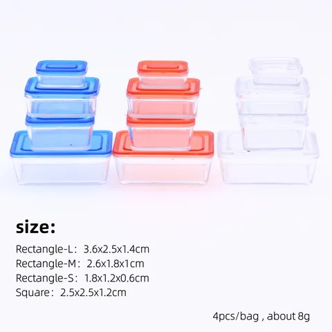 Miniature Dollhouse Bento Box Plastic Food Storage Container Cute Pretend Play Kitchen Food Toy Accessories