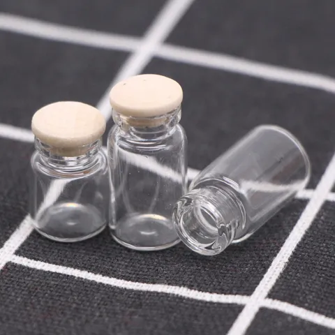 Puppenhaus Miniatur Glasflaschen Mit Korken Transparente Vorratsgläser Küche DIY Handwerk Zubehör