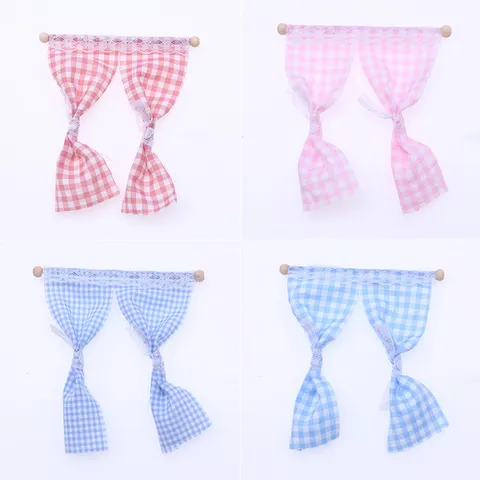Dollhouse Miniature Window Curtain Pendant Lace Trim Fabric Model Scene Photography Props Mini Home Decor Accessories