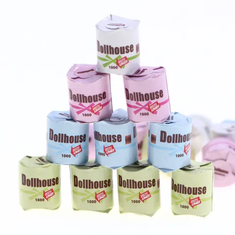 Puppenhaus Miniatur Toilettenpapier Rolle Modell 1:12 Maßstab Puppenhaus Wohnzimmer Szene Badezimmer Dekor Puppenzubehör Spielzeug