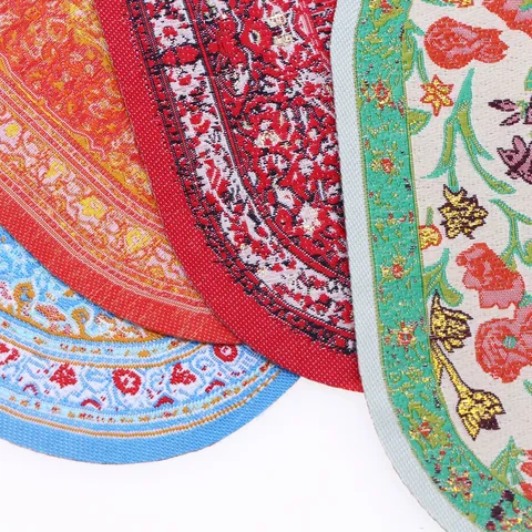 Miniature Dollhouse Turkish Woven Rug Vintage Floral Oval Miniature Carpet BJD Doll Living Room Scene Floor Mat Decoration